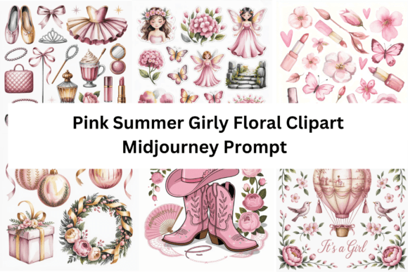 Download Prompt Pink Summer Girly Floral Clipart - Pink summer Collection
