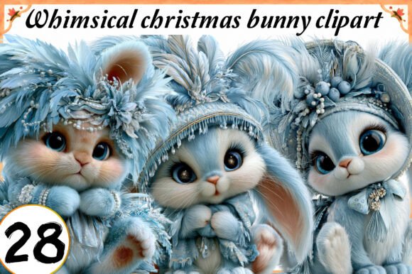 Download Whimsical Christmas Bunny Clipart Bundle - Christmas Collection