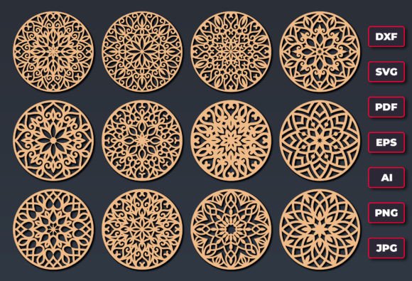 Download Decorative Pattern Coasters Laser Cut - Decorative Collection
