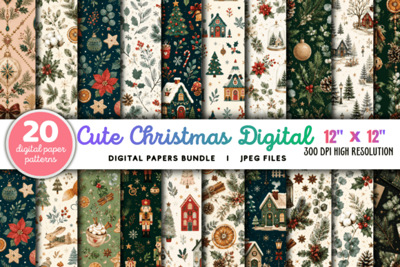 Download Cute Christmas Digital Pattern Bundle - Christmas Collection