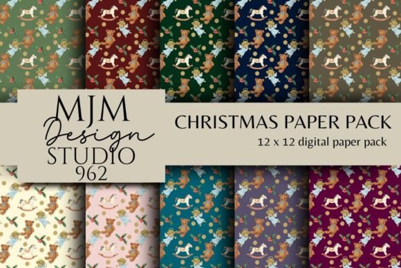 Download Vintage Christmas Digital Paper 12x12 - Christmas Collection
