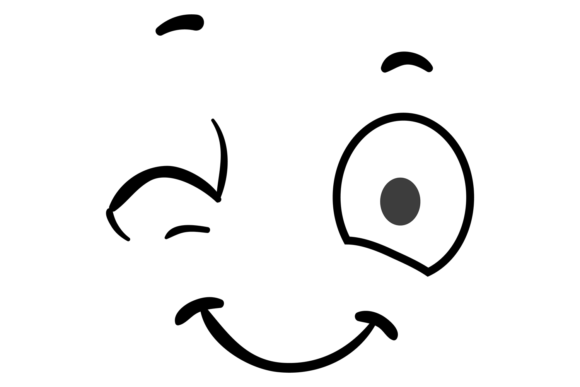 Download Winked Eye Cartoon Face Expression. Comi - Expression Collection